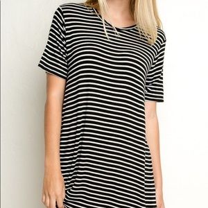 Brandy Melville Black/White Stripe T Shirt Dress